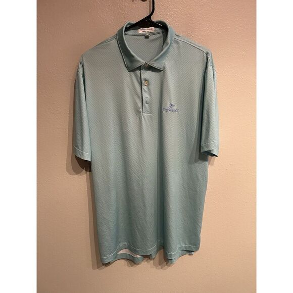 Peter Millar Mens Large Summer Comfort Golf Polo Shirt Martini Glass Print - Picture 1 of 6